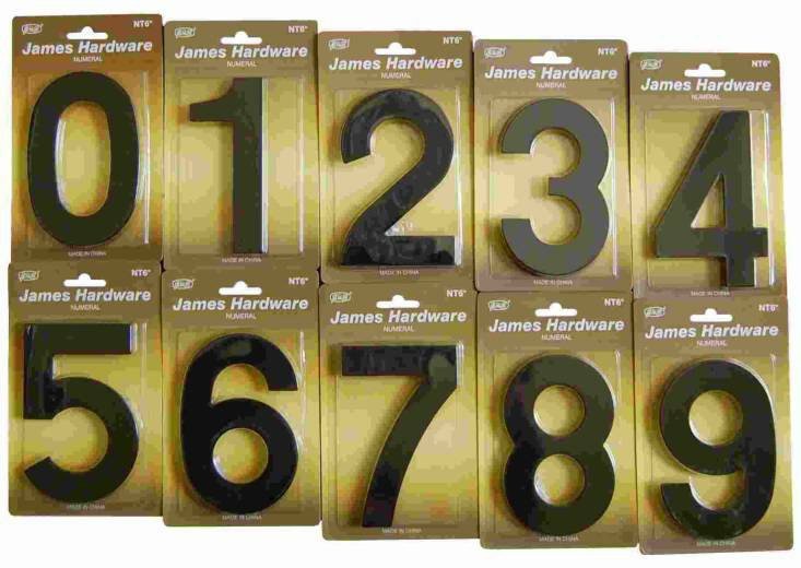 Číslice "0" fasádní NT6 152 mm černý-mat - Kliky, okenní a dveřní kování, panty Kování domovní a doplňky Číslice, písmena